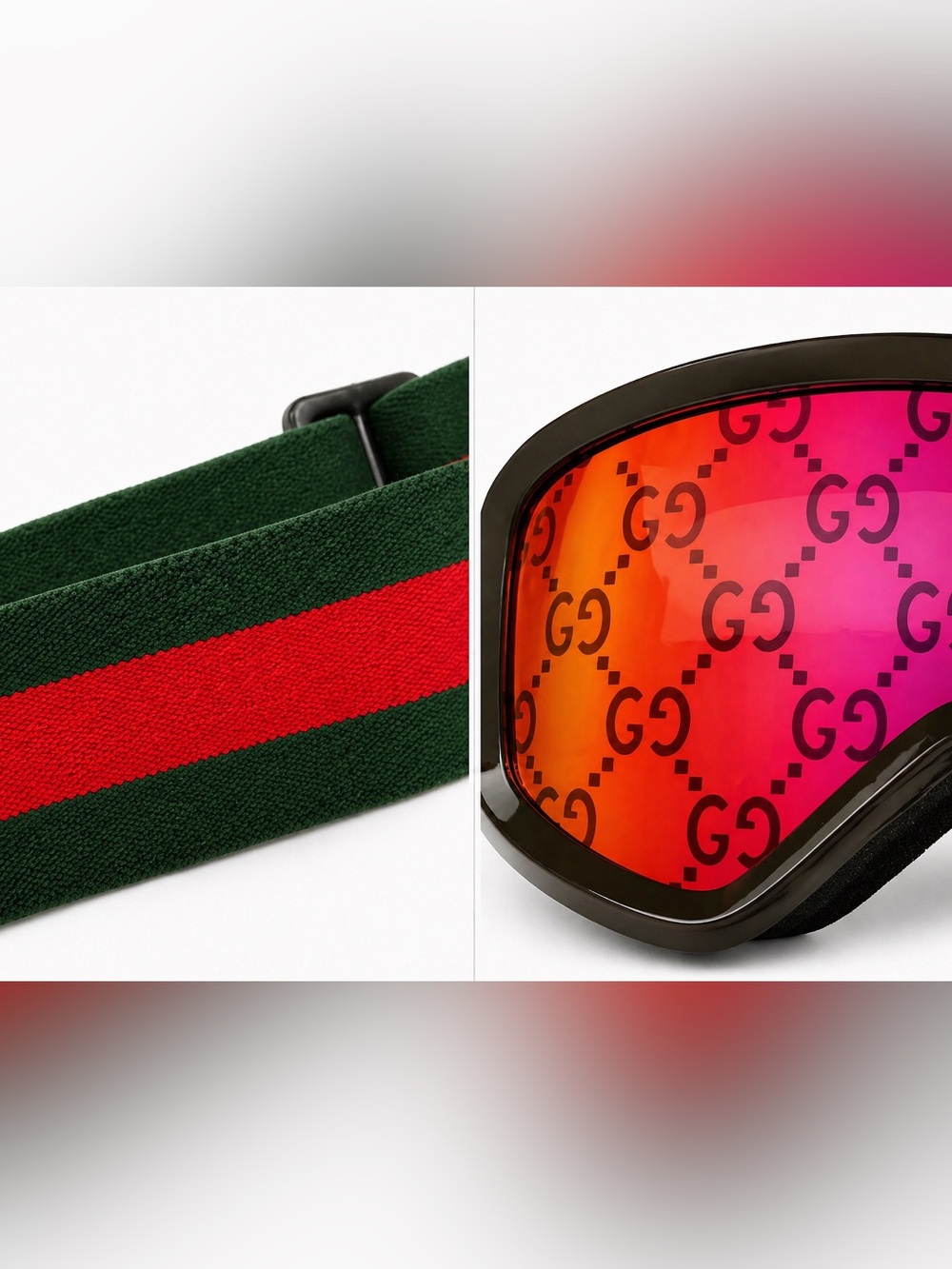 Gucci GG Logo Ski Goggles 🥽 Red Monogram Mirror Lens | Web Stripe |New With Tags - Picture 5 of 6